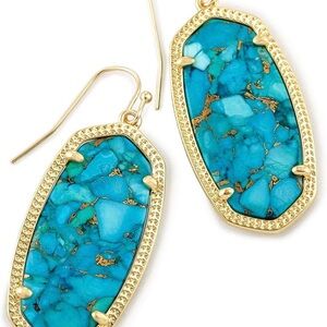 Kendra Scott Gold and Turquoise Mosaic Earrings